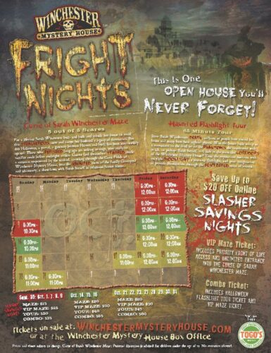 Winchester Mystery House Fright Nights UNHINGED