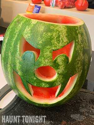 Summerween Jack-o'-melon carved watermelon haunt tonight